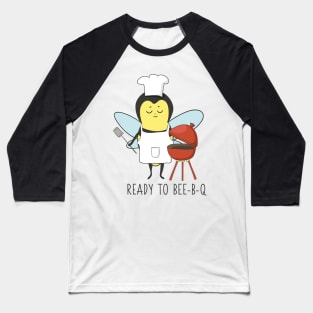 Ready to Bee-B-Q, Funny BBQ Bee Baseball T-Shirt